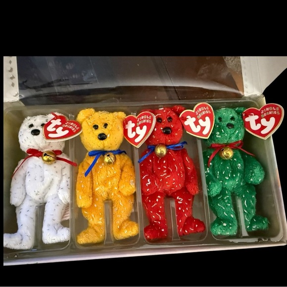 TY Jingle Beanie Babies - Set of 4 DECADE Bears | Complete Boxed Set - Picture 2 of 6